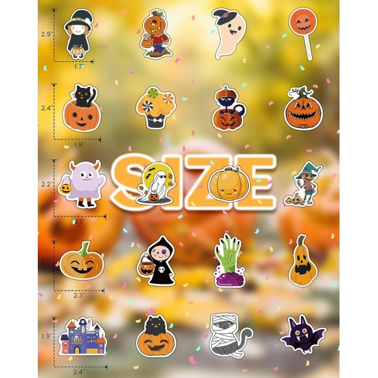 Halloween Stickers for Kids, Halloween Holiday Sticekrs Bulk, Halloween Crafts Party Favors for Kids, Cute Water Bottle Stikers, Waterproof Vinyl Laptop Stickers for Teens Girls