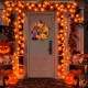 2 Pack Fall Decor Enlarged Maple Leaf Thanksgiving Decorations Fall Lights Thick Leaf Garlands,Total 20Ft 40LED Lights Battery Operated Waterproof Halloween Decorations Home Indoor Outdoor Autumn