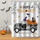 Halloween Shower Curtain for Bathroom Cute Halloween Pumpkin Shower Curtain Set, Ghost Shower Curtain Set , Cute Ghosts Holiday Pumpkin Shower Curtains Set, with 12 Hooks, 72''W X 72''H