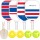 4 Wooden Paddles Red/Blue 