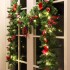9 FT LED Christmas Garland with Pinecones Red Berries Bows Christmas Balls Candies, Multi-Function Christmas Garland with 50 Warm White LED Lights, 180 Branch Tips
