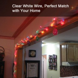 Christmas Lights,120V UL Certified String Lights White Cord, Indoor Xmas Lights for Bedroom Outdoor Tree Party Decorations