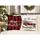 Buffalo Christmas Pillow Covers  Set of 4 Red Black Farmhouse Christmas Decorations Winter Holiday Decor Throw Cushion Case for Home Couch