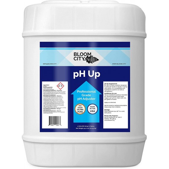 Bloom City Professional pH Up Liquid Fertilizer, 5 Gallon (640 oz)