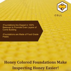 Hoover Hives - Medium Frames & Foundations (100 Pack) - Langstroth Beehive Wooden Frames, Natural Honey Colored Food Grade Plastic Foundations Dipped in Natural Beeswax