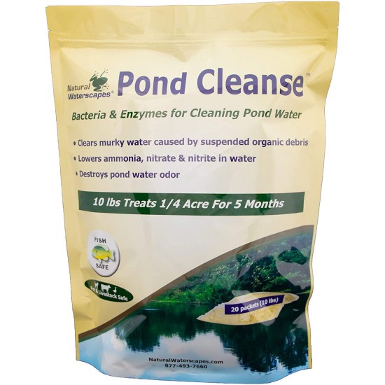 Natural Pond Cleaner Pack | Pond Clarifier Packets & Muck Reducer pellets | Farm Pond Treatment