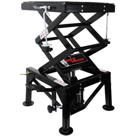 Pit Posse PP2551 Motorcycle ATV Scissor Floor Jack Lift Table Stand - 13 Inches Thru 36-Inch-High - Stable - Safe - Comfortable - 2 Years Warranty