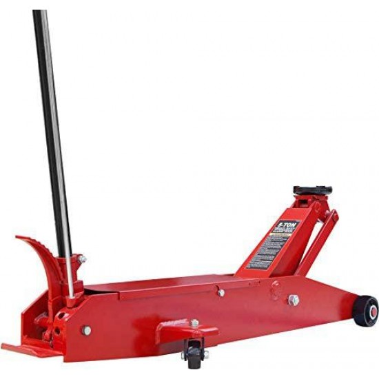 BIG RED T80501 Torin Hydraulic Heavy Duty Long Frame Service/Floor Jack with Foot Pedal, 5 Ton (10,000 lb) Capacity, Red