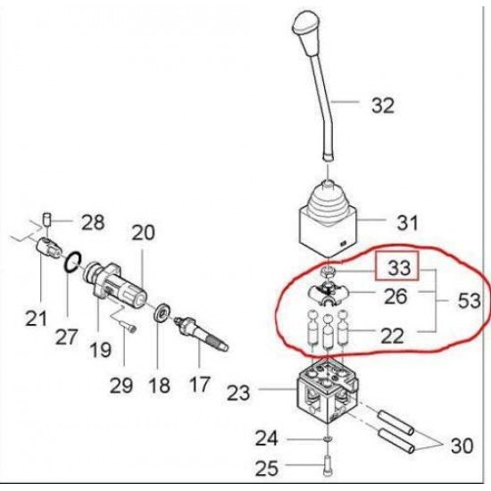 Replace KIOTI 26001-0090 Loader Joystick Valve Selector Assy - DK35 40 45 50 55