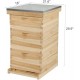 MorNon Natural Bee Hive 10 Frame Includes Frames and Foundations Wooden Beehive with Metal Roof (3-Layer)