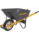 True Temper R6STSP25 Never Flat Tire Steel Wheelbarrow, 6 Cubic Foot