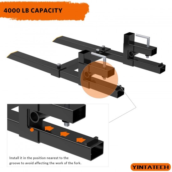 YINTATECH 4000lbs Clamp on Pallet Forks 60