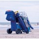 Rio Brands Beach Wonder Wheeler Deluxe Beach Utility Foldable Cart, Blue