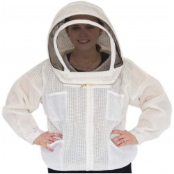 Ultra Breeze Large Beekeeping Jacket with Veil, 1-Unit, White