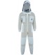 SFVG- 3X Layer Ultra Ventilated Safety with Free Gloves Protective Unisex White Fabric Mesh Beekeeping Suit Beekeeper Suit Outfit Fencing Veil