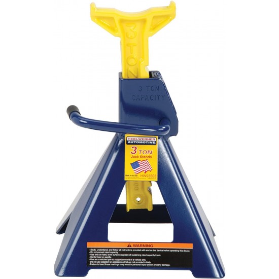 Hein-Werner HW93503 Blue/Yellow Jack Stand - 3 Ton Capacity