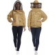 Natural Apiary Zephyros Protect 3 Layer Ventilated Jacket Suit Outfit with 2 x Non-Flammable Veil Mesh (Round & Fencing) Beekeepers Stay Ultra Cool & Protection from Bees & Wasps, Khaki