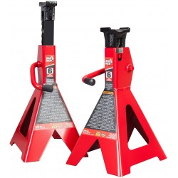 BIG RED T46202 Torin Steel Jack Stands: 6 Ton (12,000 lb) Capacity, Red, 1 Pair