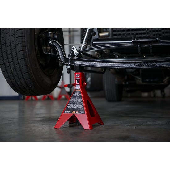 BIG RED T46202 Torin Steel Jack Stands: 6 Ton (12,000 lb) Capacity, Red, 1 Pair