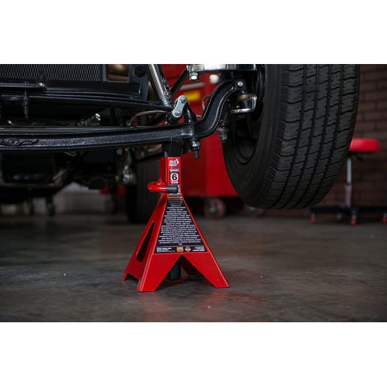 BIG RED T46202 Torin Steel Jack Stands: 6 Ton (12,000 lb) Capacity, Red, 1 Pair