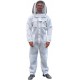 OZ ARMOUR Beekeeping Suit Ventilated Double MESH with Free Cow Hide Ventilated Gloves Fencing Style Veil (Large)