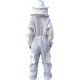 OZ ARMOUR Beekeeping Suit Ventilated Double MESH with Free Cow Hide Ventilated Gloves Fencing Style Veil (Large)