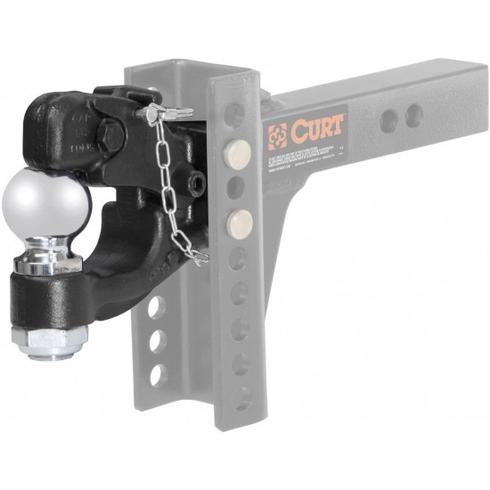 CURT 45920 Channel Mount Pintle Attachment with 2-5/16-Inch Ball, 13,000 lbs, Shank Required