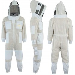 CocobeeUSA Ultra Ventilated Bee Suit - Clear View Fencing Veil YKK Zippers Ultra Light Weight & Maximum Protection Professional & Beginner Beekeepers Outfit-L