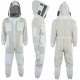 Sting Proof Premium 3 Layer Unisex White Mesh Beekeeping Suit Ultra Ventilated Beekeeping Suit Fencing Veil-L