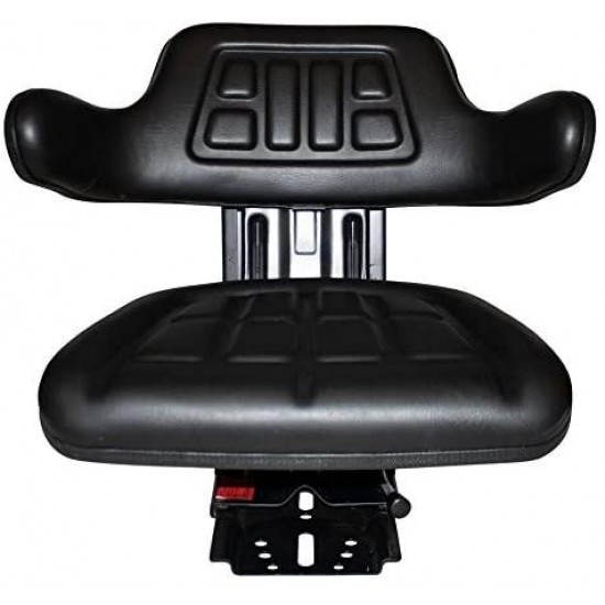 Black TRAC SEATS Brand Waffle Style Universal Tractor Suspension SEAT with TILT FITS Massey Ferguson 230 231 234 234H 234S 235 240 245 250 254 255 (Same Day Shipping - Delivers in 1-4 Business Days)