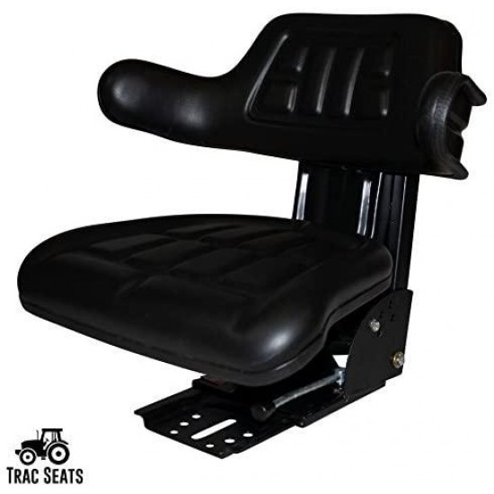 TRAC SEATS Black Brand Waffle Style Universal Tractor Suspension SEAT with TILT FITS Ford/New Holland 2N, 8N, 9N, NAA, Jubilee (Same Day Shipping - Delivers in 1-4 Business Days)