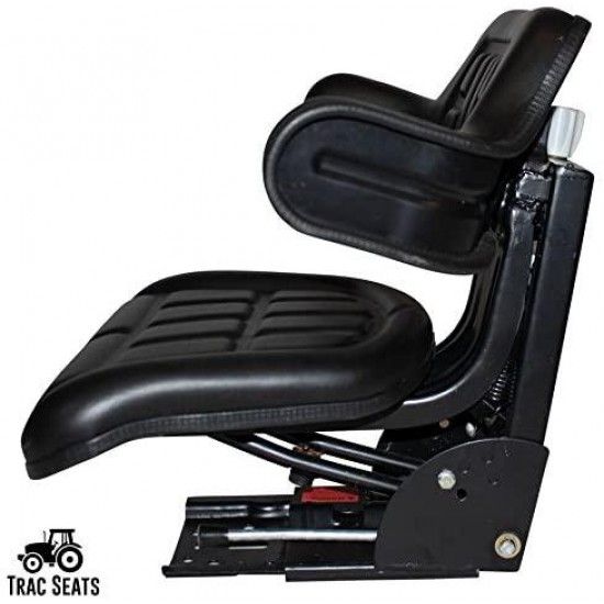 Black Waffle Style TRAC SEATS Brand Tractor Suspension SEAT with TILT FITS Massey Ferguson 231 234 255 265 270 274 275 285 (Fast Ship - Delivers in 1-4 Business Days)