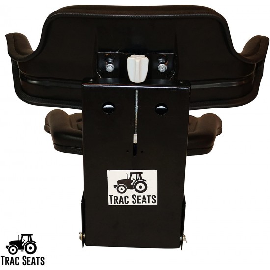 Black TRAC SEATS Brand Waffle Style Universal Tractor Suspension SEAT with TILT FITS Massey Ferguson 230 231 234 234H 234S 235 240 245 250 254 255 (Same Day Shipping - Delivers in 1-4 Business Days)