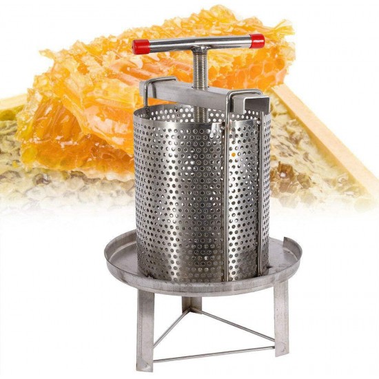 DIFU Stainless Steel Household Presser Manual Honey Press Wax Machine Beekeeping Tool with Press Rod for Wax and Honey Press USA Stock