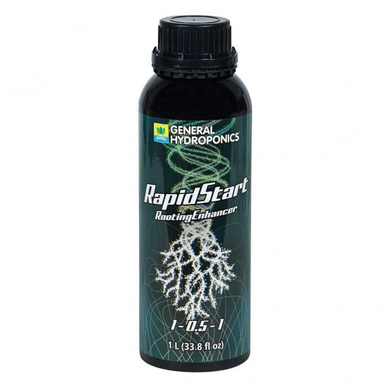 General Hydroponics HGC726865 RapidStart Rooting Enhancer Promotes Root Growth For Seedlings, Starts & Transplanting 1 Liter