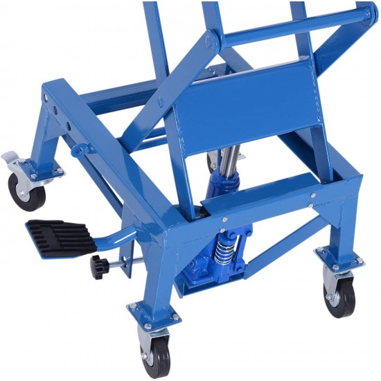 DURHAND 300 lbs Hydraulic Motorcycle Scissor Jack Lift Foot Step Wheels for Small Dirt Bikes