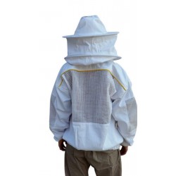 OZ ARMOUR Ventilated Poly Cotton Jacket Extra Cool Beekeeper Costume Kit with 2 Hoods Fencing/Folding & Round Brim Hat (3X-Large)