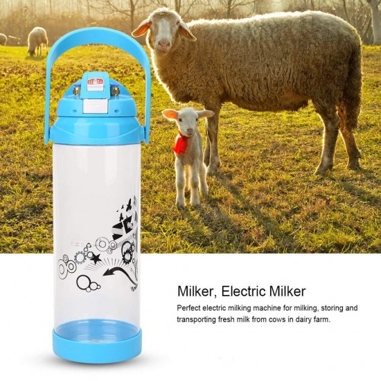 Electric Milking Machine,3L Fresh-Keeping Bottle Small Household Portable Electric Milking Machine Electric Bucket Milk Cutter Sheep Feedin Milker Impulse Type for Sheep Cows Goat Milking Kit