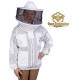 Ventilated Beekeeping Jacket and Bee Family Stickers - YKK Metal Zippers - Men & Women - Total Protection - Self-Supporting Round Veil for Beekeepers - Easily Take On & Off - 5 Pockets (X-Large)