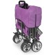 WonderFold Outdoor Push Pull Utility Folding Wagon with Removable Canopy and Foot Brakes, Heavy-Duty Collapsible Cart (Purple)