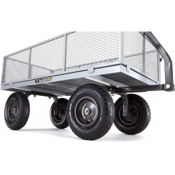 Gorilla Carts GOR1001-COM Heavy-Duty Steel Utility Cart with Removable Sides, 1000-lbs. Capacity, Gray