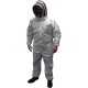 Mann Lake CV260 Waterproof Weathertek Bee Suit with Veil, White, Medium