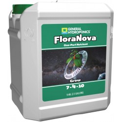 General Hydroponics HGC718807 FloraNova Grow 7-4-10, Robust Strength Of Dry Fertilizer But In Rapid Liquid Form Use For Hydroponics, Soilless Mixtures, Containers & Garden Grown Plants, 2.5-Gallon