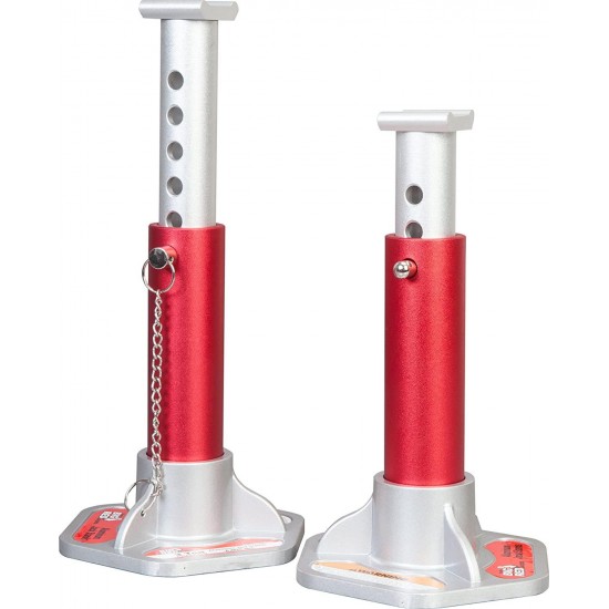 BIG RED T43004 Torin Aluminum Jack Stands with Locking Support Pins: 3 Ton (6,000 lb) Capacity, Red/Silver, 1 Pair