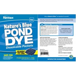 Airmax Nature's Blue Water Soluble Pond Dye Packs (WSP), Easy No Mess Application, for Ponds & Lakes, 16 WSP Pack