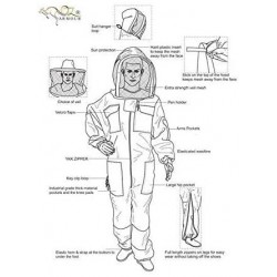 OZ ARMOUR Full Beekeeping Suit 3 Layer Ventilated Beekeeper Costume with Fencing Hood (Medium)