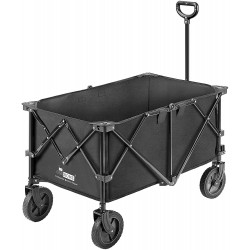 VIVOHOME Heavy Duty 176 Lbs Capacity Collapsible Folding Outdoor Utility Wagon Patio Garden Cart with 2 Drink Holders and Wheels for Camping and Picnic