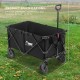 VIVOHOME Heavy Duty 176 Lbs Capacity Collapsible Folding Outdoor Utility Wagon Patio Garden Cart with 2 Drink Holders and Wheels for Camping and Picnic