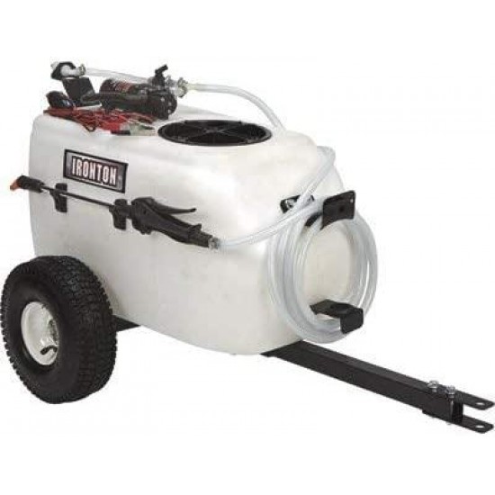 Ironton Tow-Behind Trailer Broadcast and Spot Sprayer - 13-Gallon Capacity, 1 GPM, 12 Volt DC