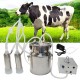 QHWJ Milking Machine for Goat and Cow,14L Electric Adjustable Speed Vacuum Portable Milk Milking Machine Kit with Milk Barrel Milk Can Brush,Cow